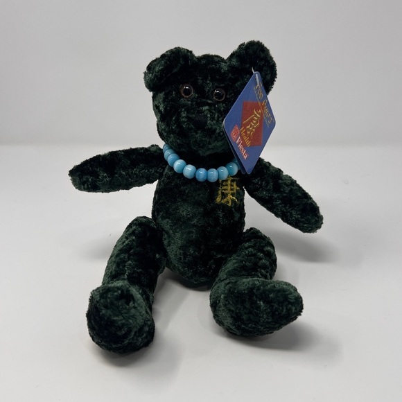 NWT Fiesta Foo Emerald Geeen Health Bear With Turquoise Power Bead Bracelet - Picture 1 of 7